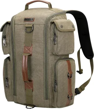 WITZMAN Travel Backpack for Men and Women Carry On Canvas Backpack Duffel Bag for Airplanes Fit 17 Inch Laptop
