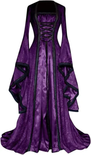 Wkishenl Womens Renaissance Medieval Costume Adjustable Lace Up Irish Retro Gown Long Dress Halloween Cosplay Costumes