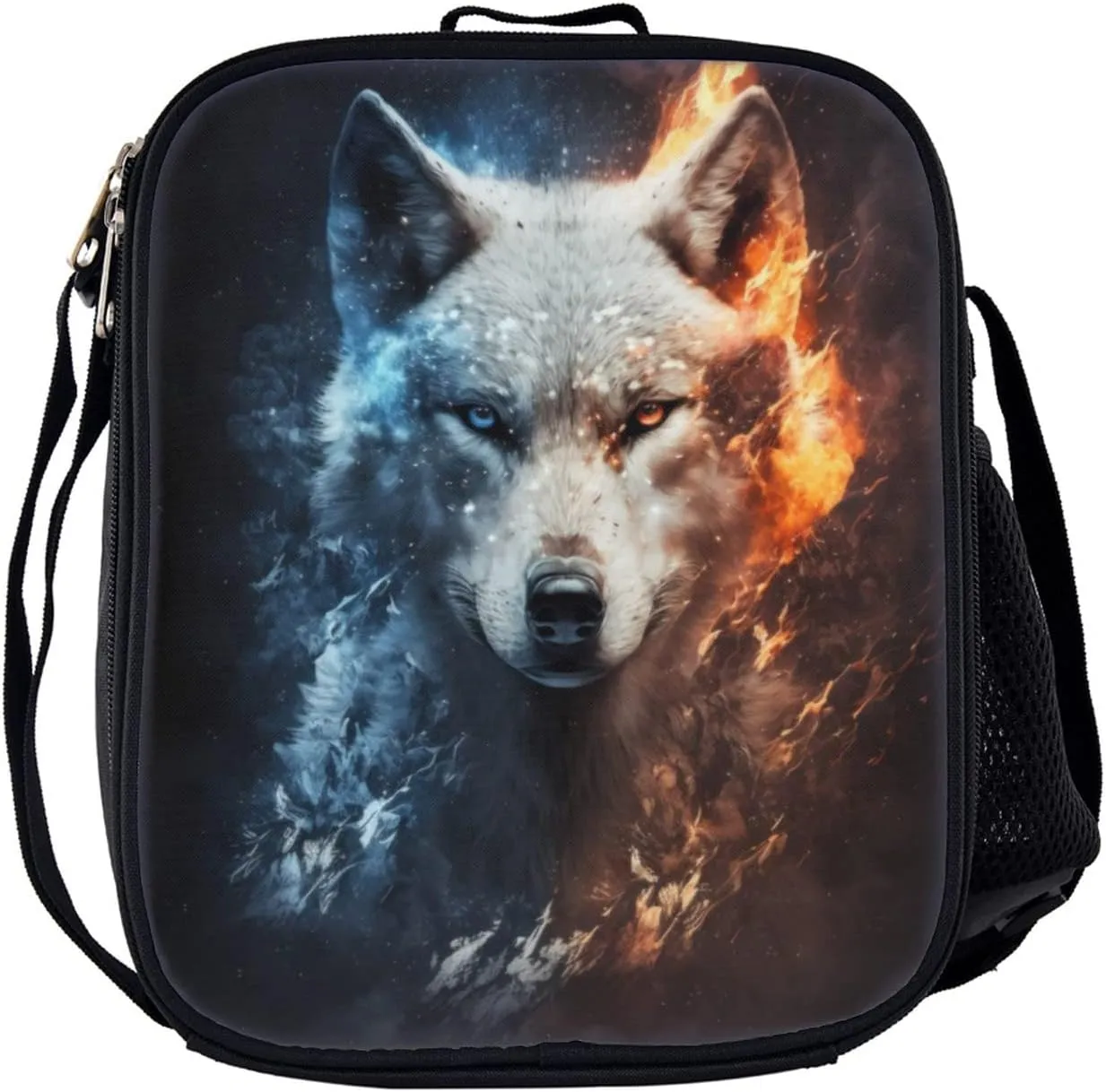 Wolf Backpack Bundle - 3 Piece Set for Kids, Includes Bookbag, Insulated Lunch Bag & Pencil Case - Perfect for School & Everyday Use