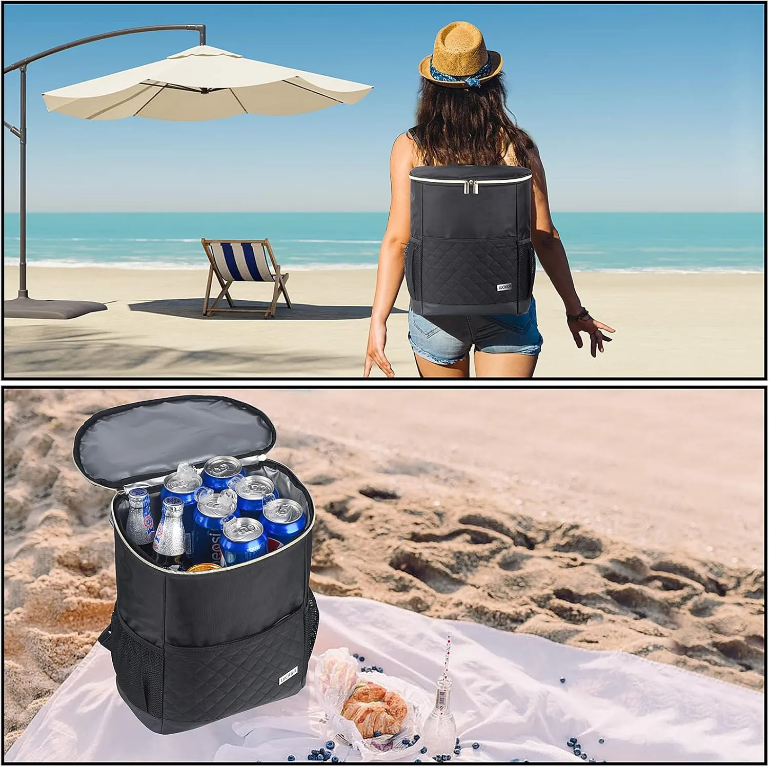 Wolka Cooler Backpack 30 Cans,Portable Backpack Coolers Insulated Leak Proof,Waterproof Soft Sided Cooler Bag for Travel,Beach,Camping,Picnic,Lunch Backpack for Women