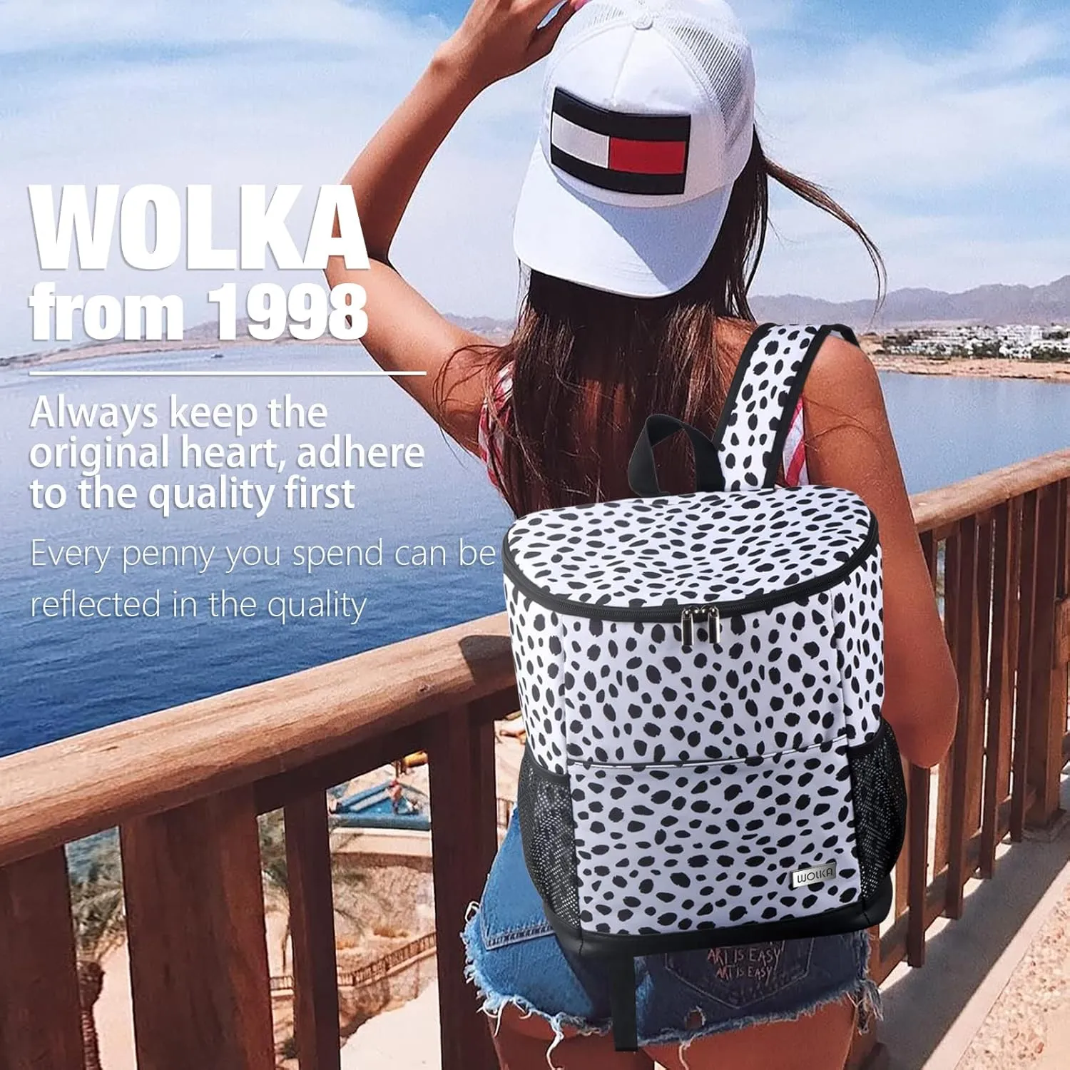 Wolka Cooler Backpack 30 Cans,Portable Backpack Coolers Insulated Leak Proof,Waterproof Soft Sided Cooler Bag for Travel,Beach,Camping,Picnic,Lunch Backpack for Women