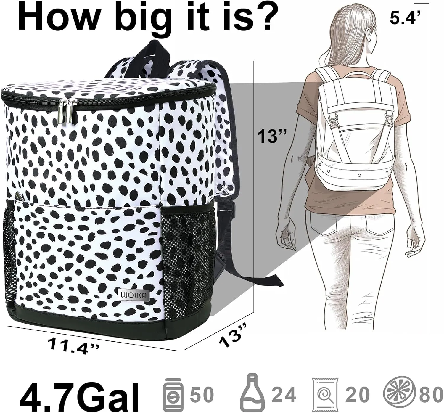 Wolka Cooler Backpack 30 Cans,Portable Backpack Coolers Insulated Leak Proof,Waterproof Soft Sided Cooler Bag for Travel,Beach,Camping,Picnic,Lunch Backpack for Women