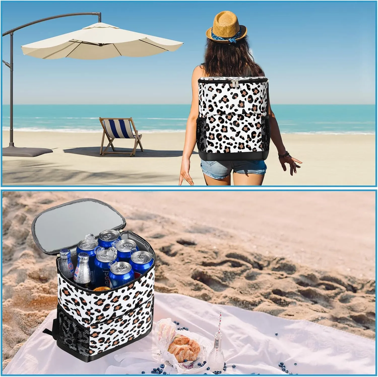 Wolka Cooler Backpack 30 Cans,Portable Backpack Coolers Insulated Leak Proof,Waterproof Soft Sided Cooler Bag for Travel,Beach,Camping,Picnic,Lunch Backpack for Women