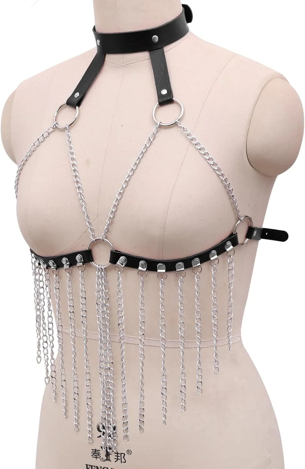 Women Lingerie Leather Strap Harness Body Chain Chest Cage Bra Harness Punk Festival Rave Dance Rock Carnival Costume