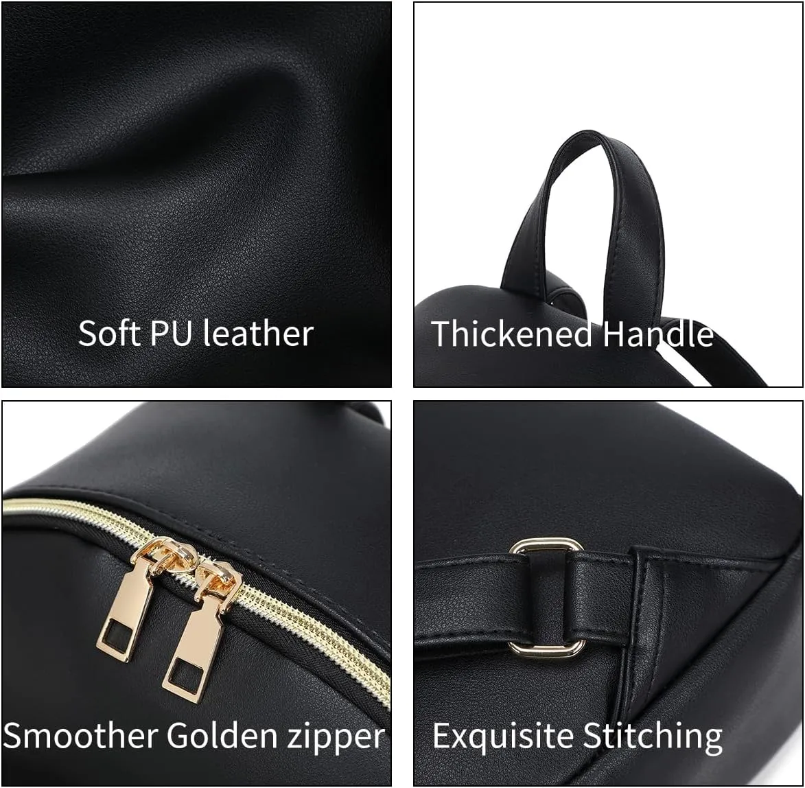 Women Mini Backpack Purse PU Leather Anti-theft Backpack Ladies Fashion Casual Travel Daypack Rucksack