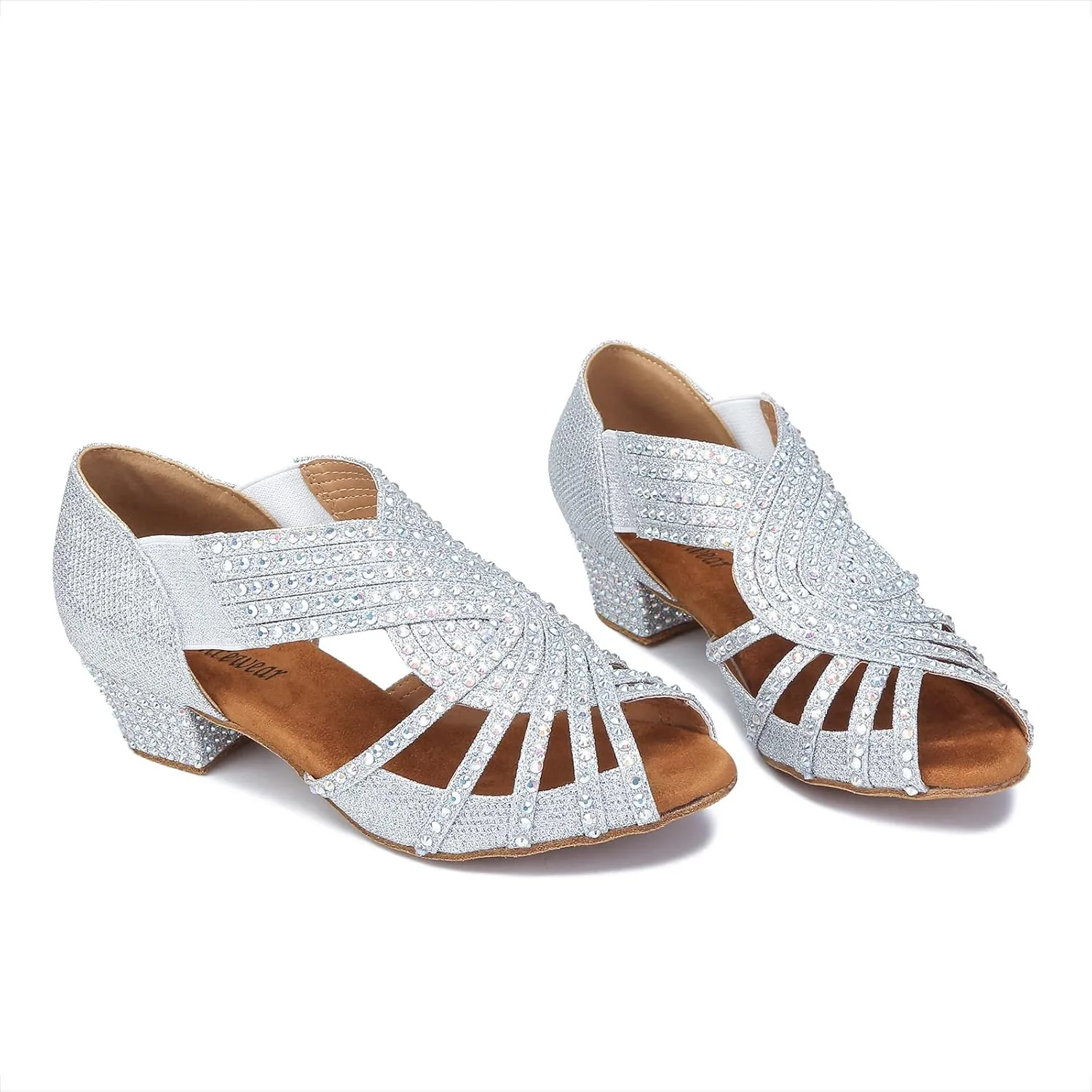 Women Rhinestone Dance Shoes Ballroom Latin Salsa Bachata Performance Dance Dancing Shoes