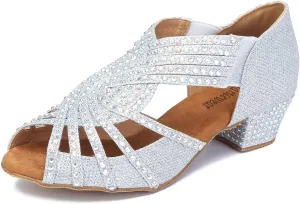 Women Rhinestone Dance Shoes Ballroom Latin Salsa Bachata Performance Dance Dancing Shoes