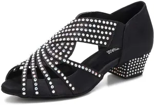 Women Rhinestone Dance Shoes Ballroom Latin Salsa Bachata Performance Dance Dancing Shoes