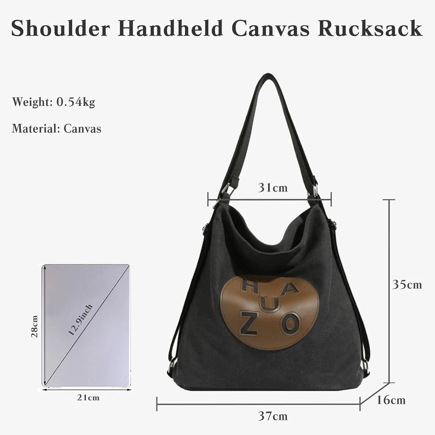 Women Shoulder Bag Canvas Backpack Daypacks Casual Handbag Large Crossbody Bag Multifunction Tote Bag Top Handle Bag