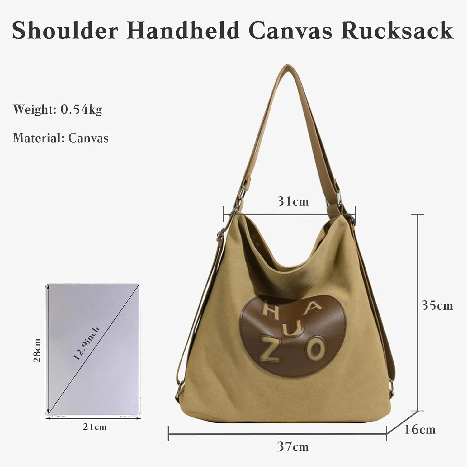 Women Shoulder Bag Canvas Backpack Daypacks Casual Handbag Large Crossbody Bag Multifunction Tote Bag Top Handle Bag