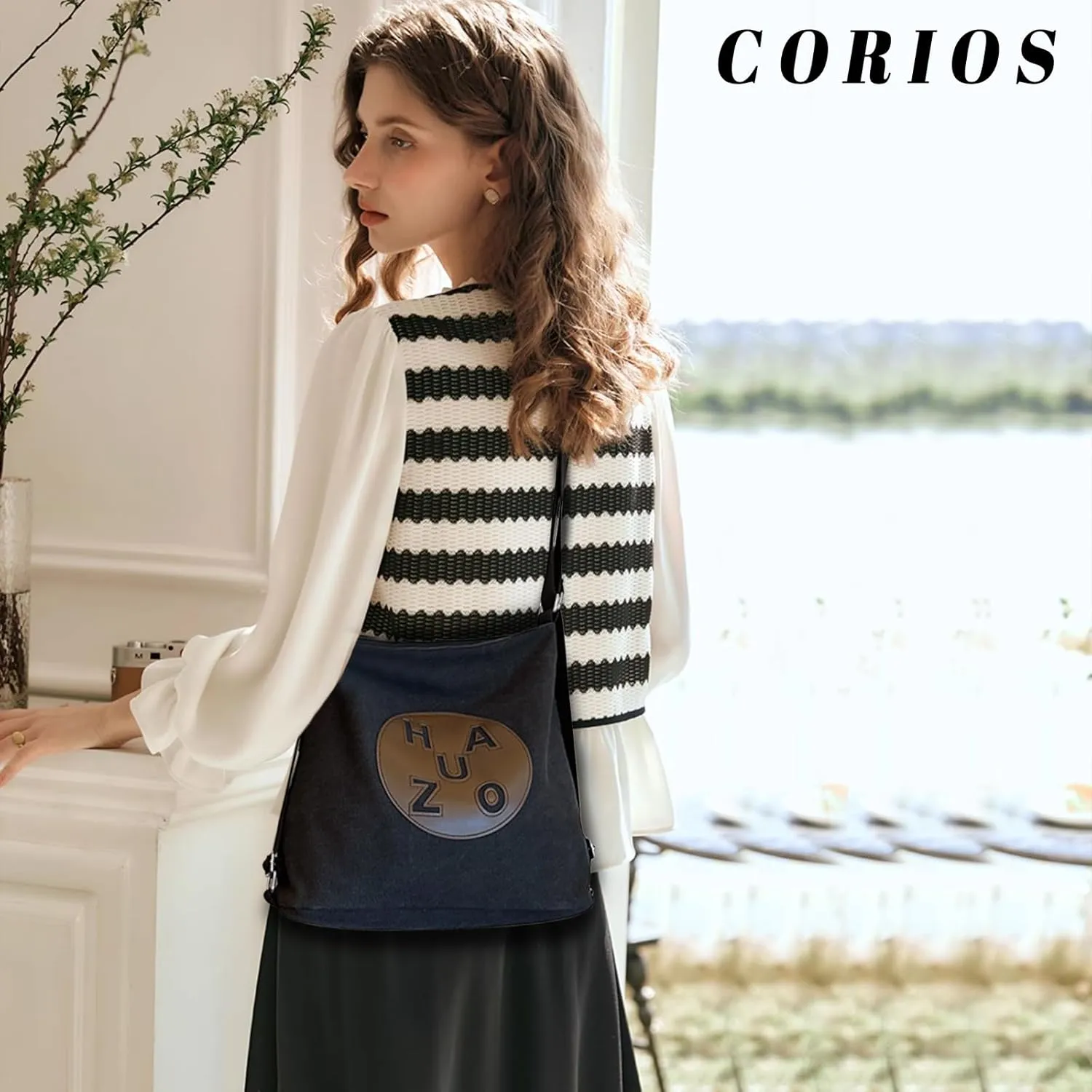 Women Shoulder Bag Canvas Backpack Daypacks Casual Handbag Large Crossbody Bag Multifunction Tote Bag Top Handle Bag