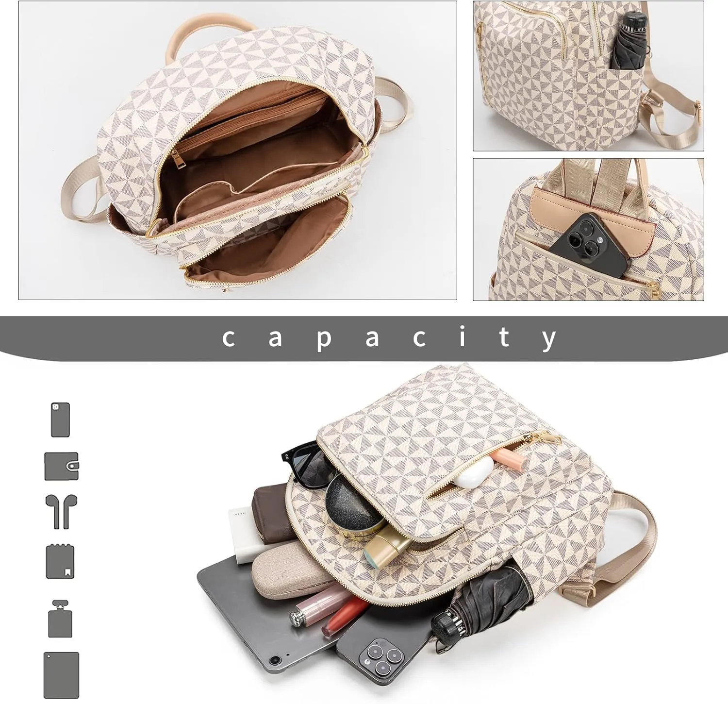 Womens Backpack Purse Leather Anti-theft Large Fashion Designer Travel Backpack Bag Men's Backpack Shoulder Bags
