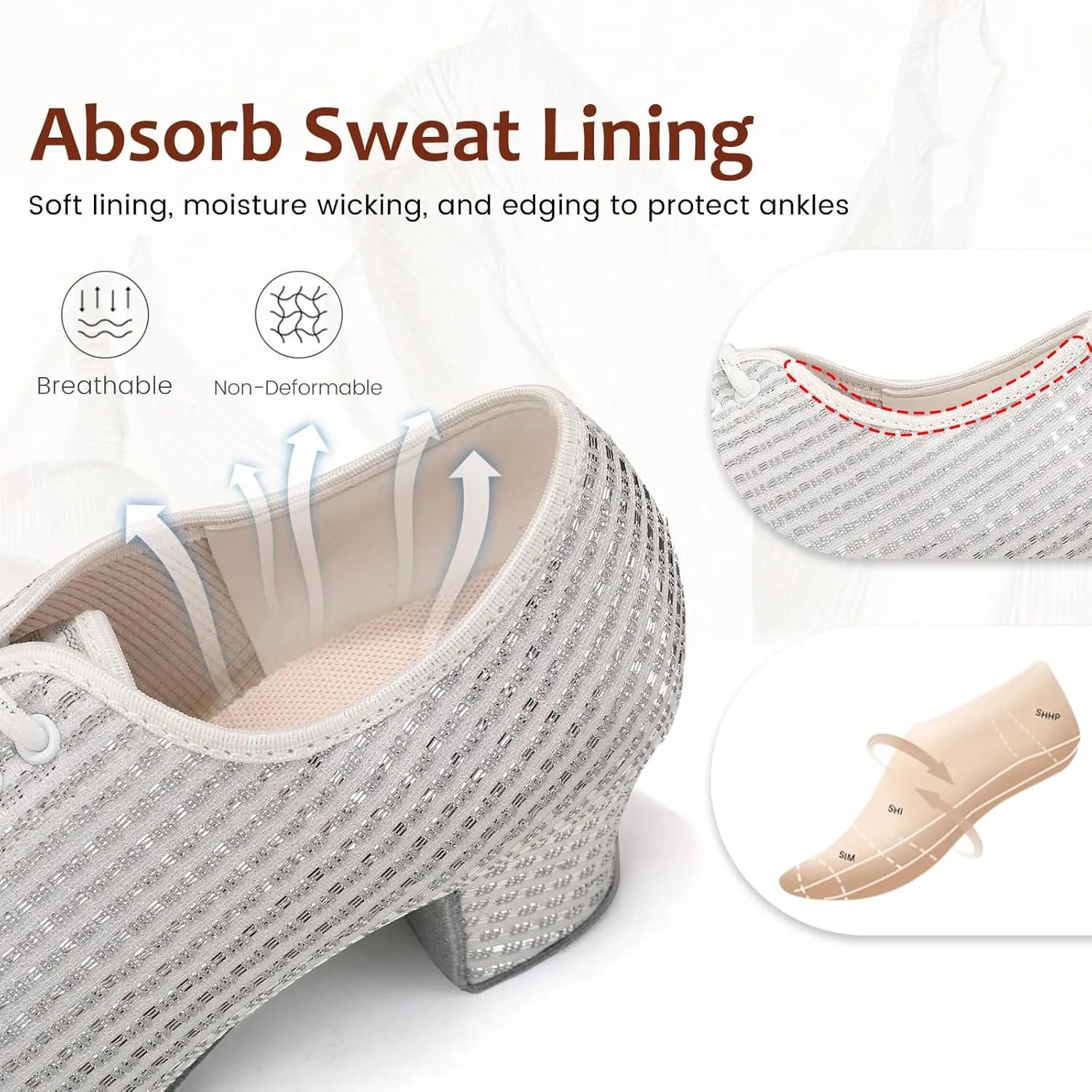 Women's Ballroom Dance Shoes Lace up Closed Toe Low Heel Modern Professional Latin Teaching Dance Practice Shoes,Model LHD-301