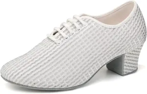 Women's Ballroom Dance Shoes Lace up Closed Toe Low Heel Modern Professional Latin Teaching Dance Practice Shoes,Model LHD-301