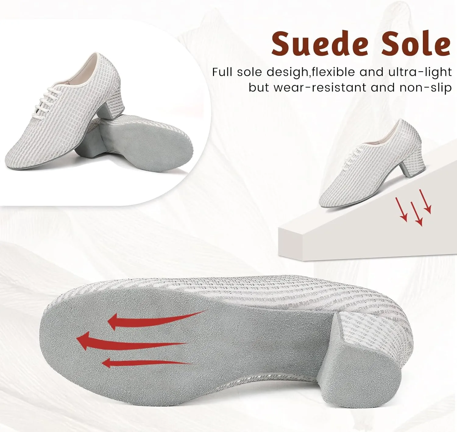 Women's Ballroom Dance Shoes Lace up Closed Toe Low Heel Modern Professional Latin Teaching Dance Practice Shoes,Model LHD-301