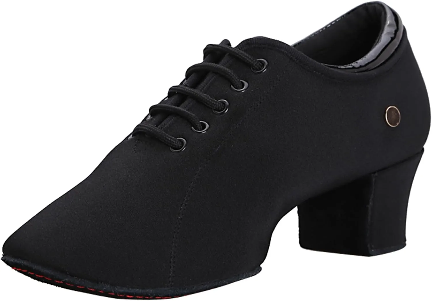 Women's Ballroom Dance Shoes Lace-up Closed Toe Suede Sole Professional Modern Salsa Latin Teaching Practice Performance Dance Shoes,Black,8.5