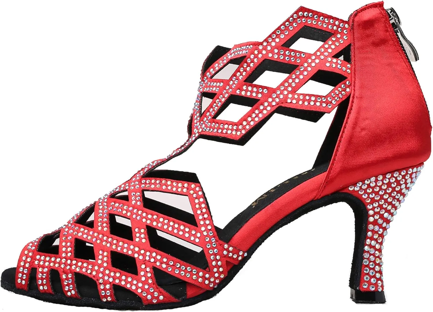 Women's Ballroom Rhinestone Dance Shoes, Latin Salsa Bachata Practice Performance Dancer Shoes