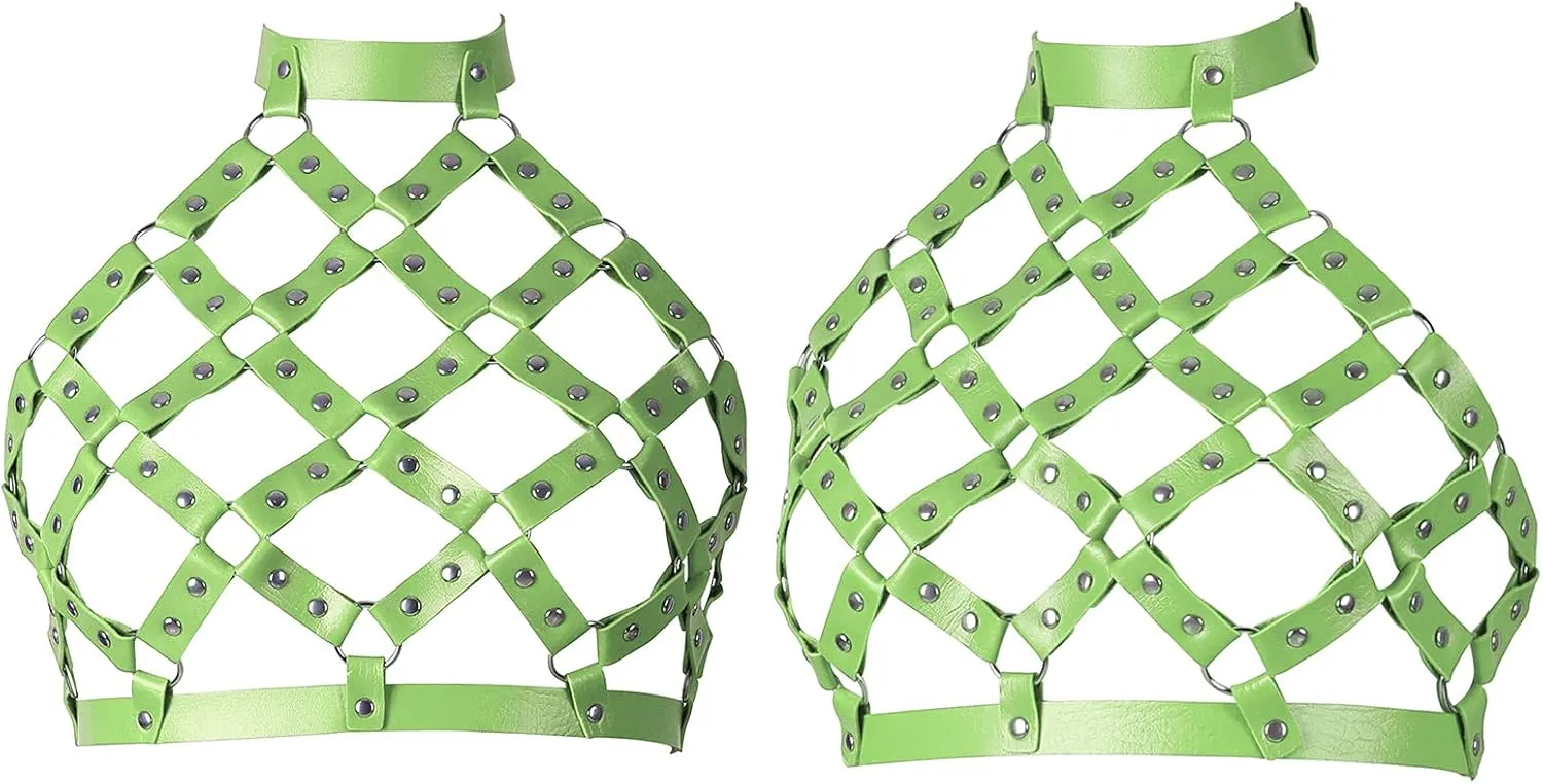 Women's Body Harness Leather Bra Punk Tight Cage Top Adjustable Bra Festival Carnival Gothic Halloween Strap Dance Costume