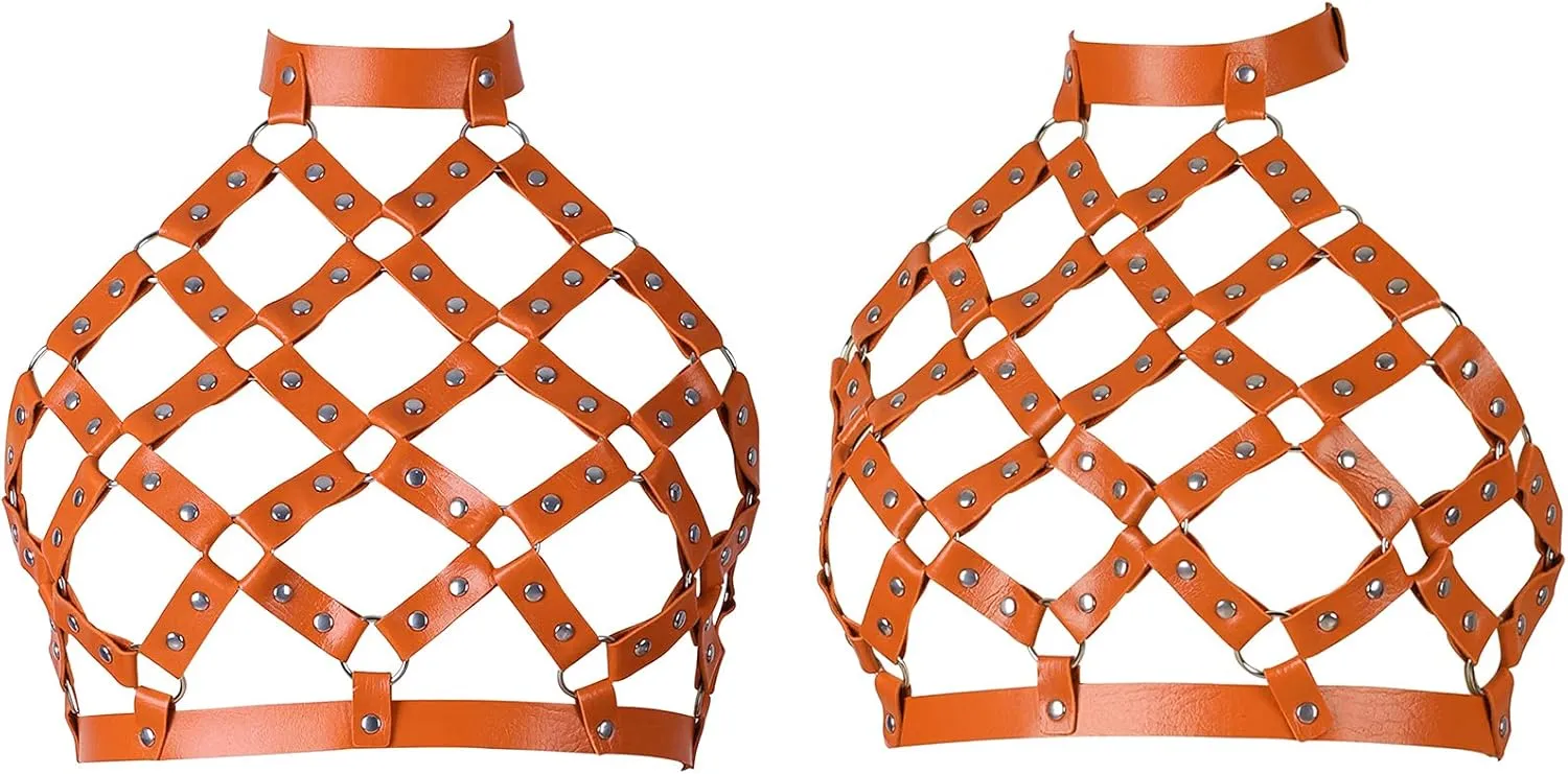 Women's Body Harness Leather Bra Punk Tight Cage Top Adjustable Bra Festival Carnival Gothic Halloween Strap Dance Costume