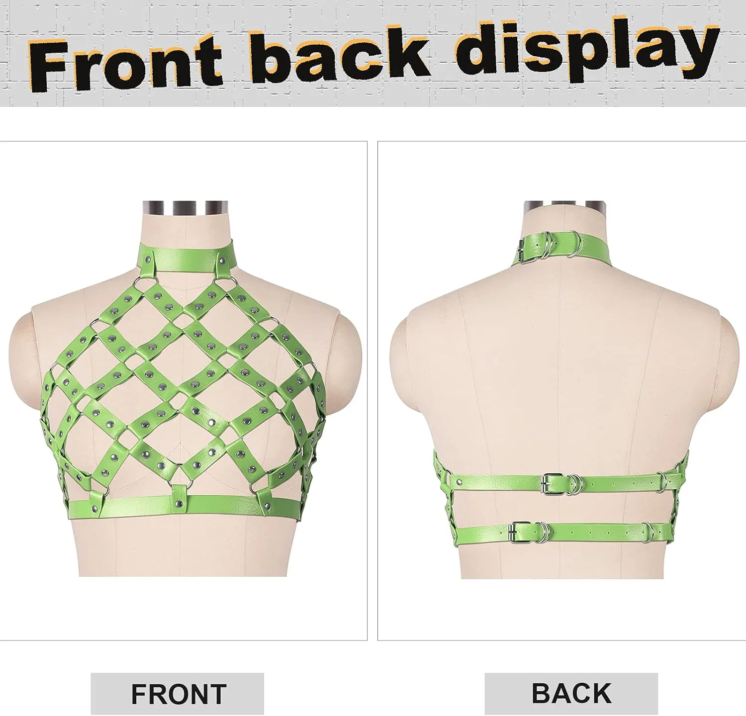 Women's Body Harness Leather Bra Punk Tight Cage Top Adjustable Bra Festival Carnival Gothic Halloween Strap Dance Costume