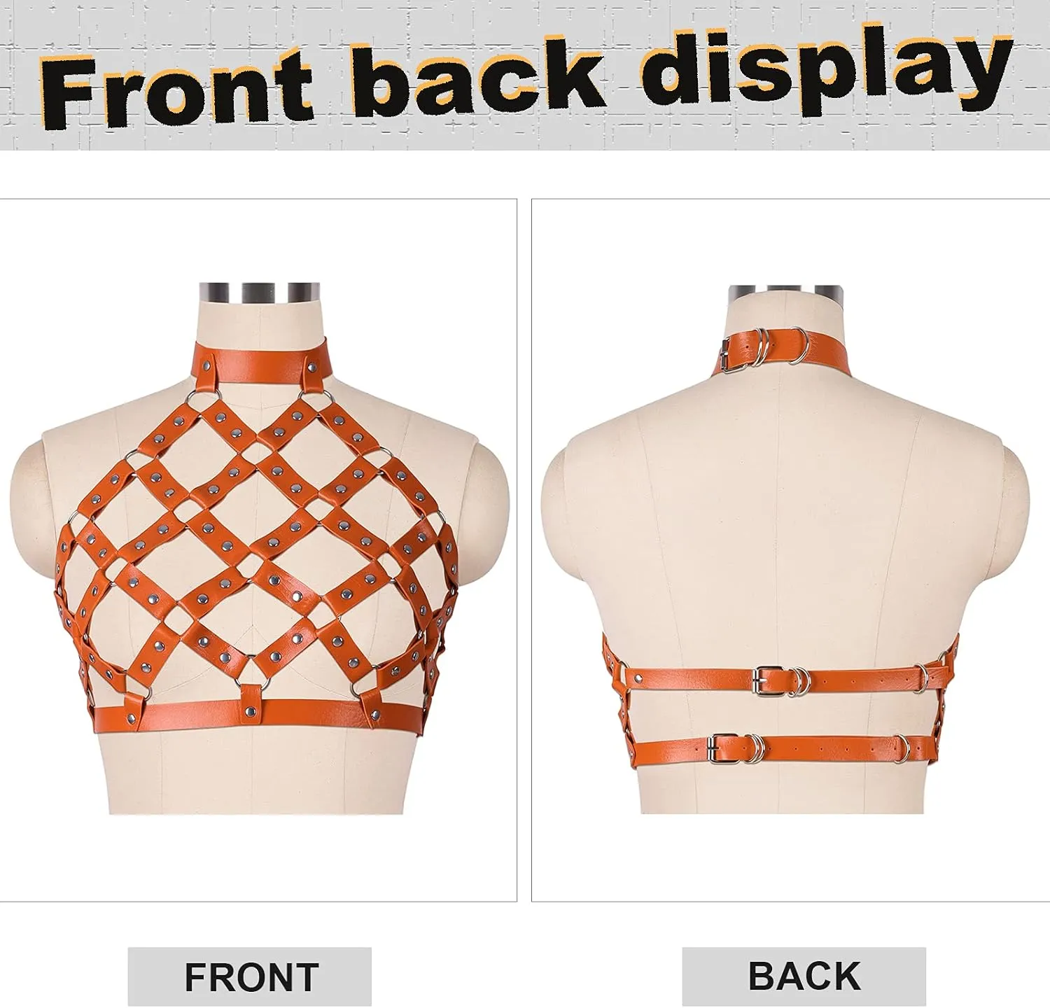 Women's Body Harness Leather Bra Punk Tight Cage Top Adjustable Bra Festival Carnival Gothic Halloween Strap Dance Costume