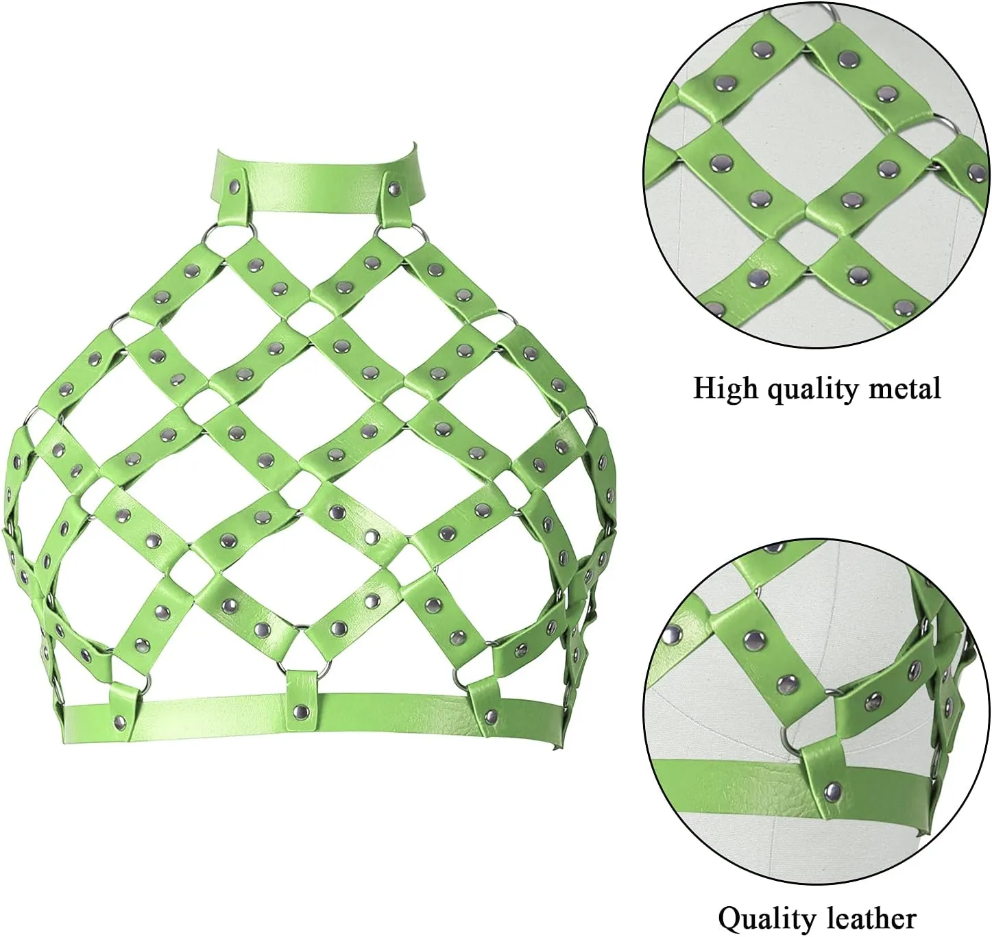 Women's Body Harness Leather Bra Punk Tight Cage Top Adjustable Bra Festival Carnival Gothic Halloween Strap Dance Costume