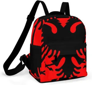 Womens Casual Bookbags Lightweight Backpack Travel Daypack Albania Flag Handbag Purse