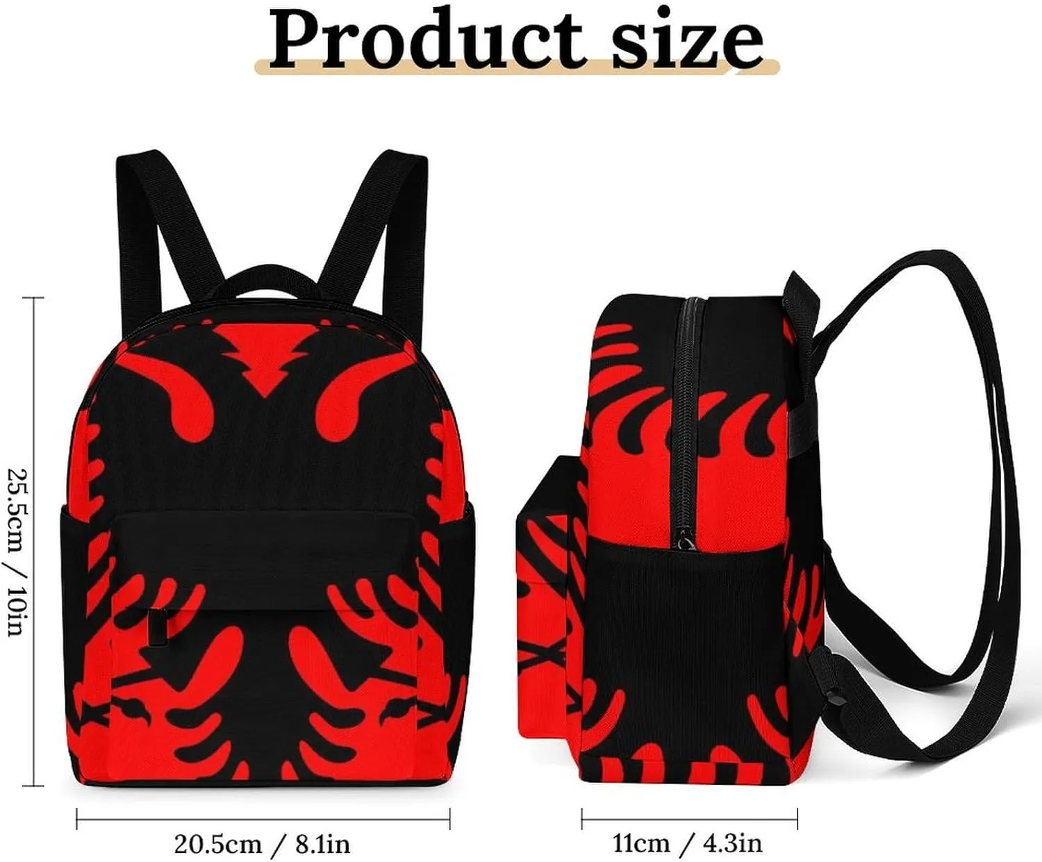 Womens Casual Bookbags Lightweight Backpack Travel Daypack Albania Flag Handbag Purse