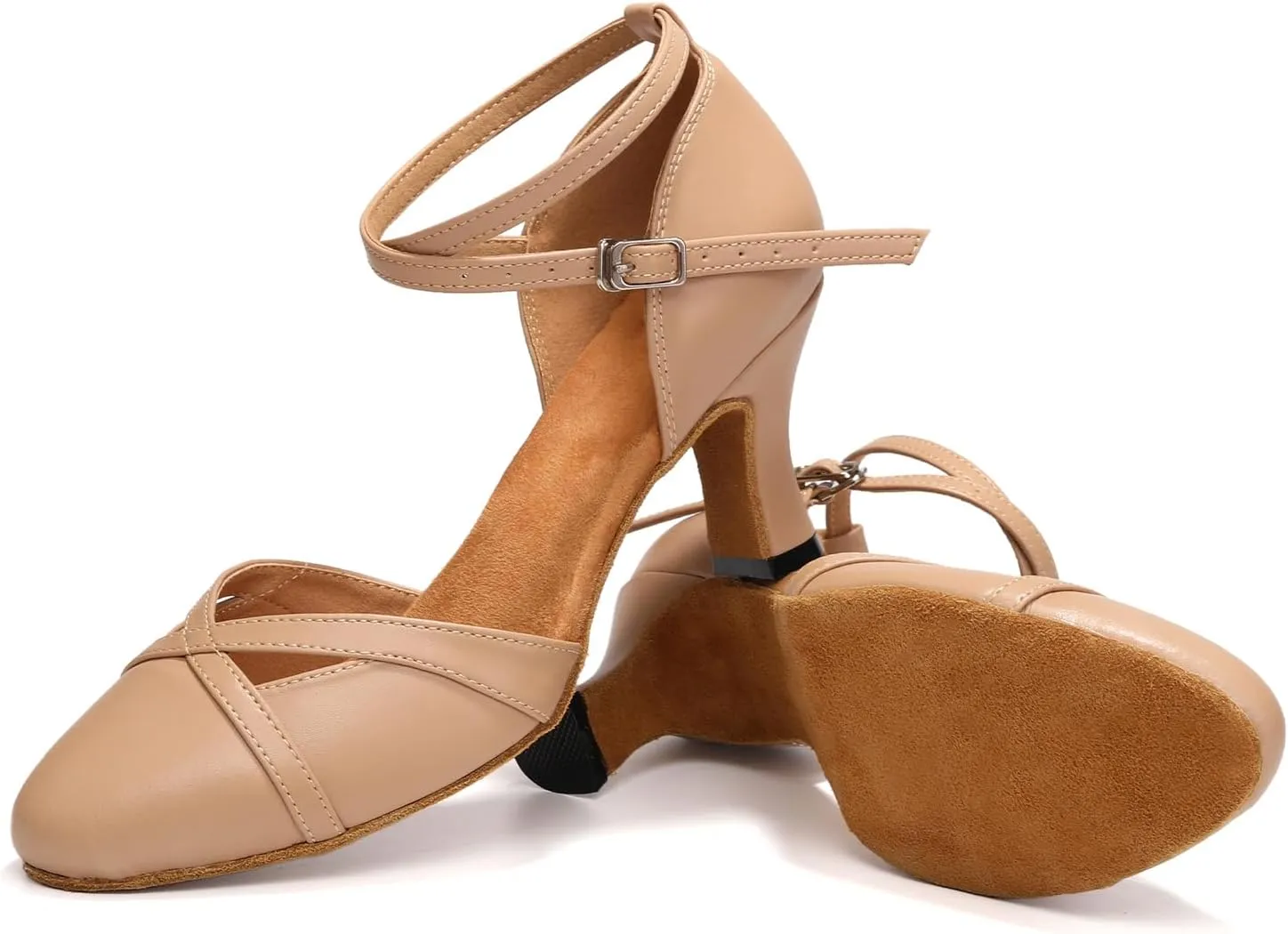 Women's Closed Toe Dance Shoes Ankle Strap Ballroom Latin Salsa Dancing Shoes