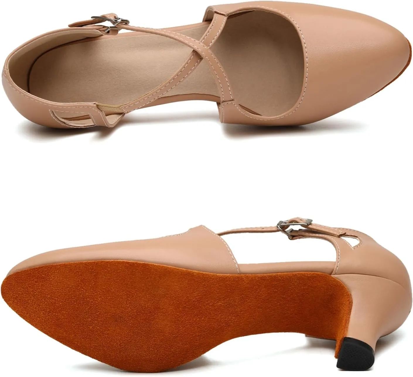 Women's Cross Strap Character Shoes Non-Slip Latin Salsa Dance Shoes Ballroom Performence Dancing Shoes