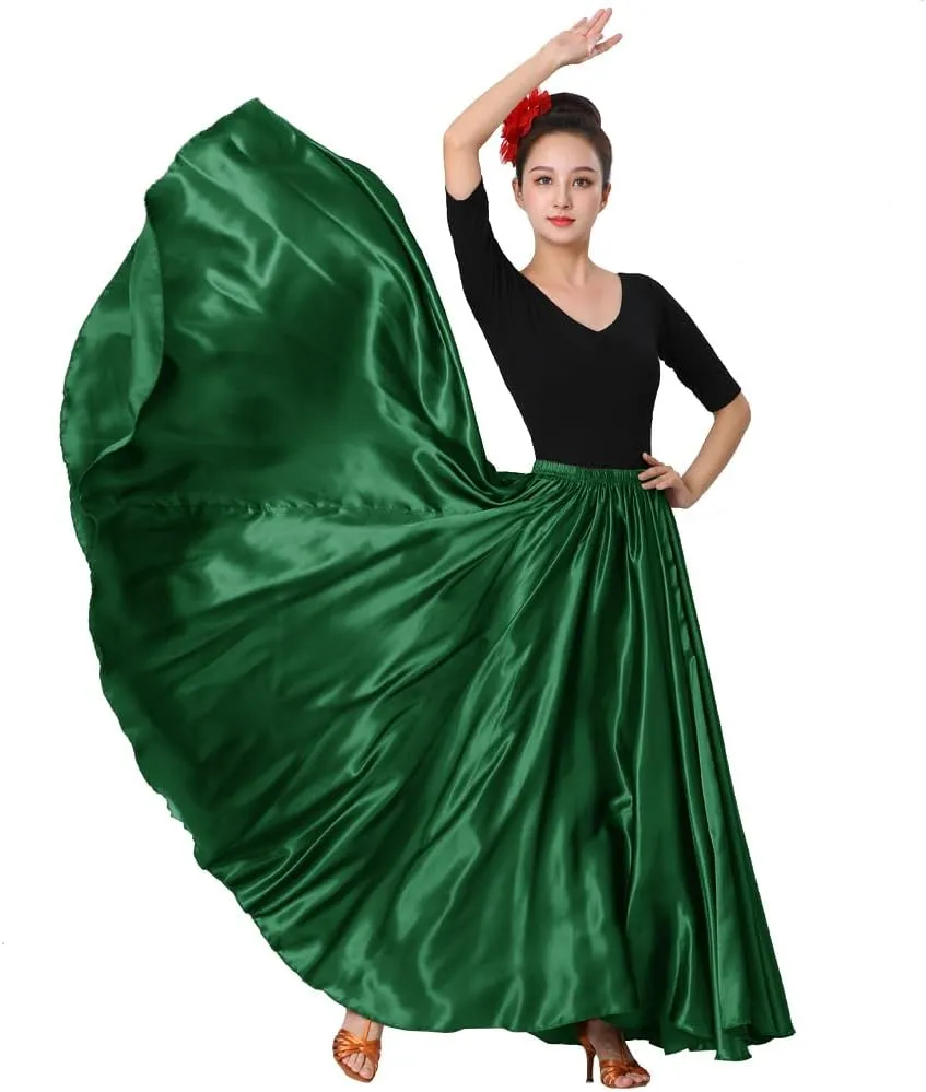 Womens Full Ankle Length Retro Long Maxi Tea Skirt for Dance Halloween Costume Party Cosplay Renaissance Festival Faire