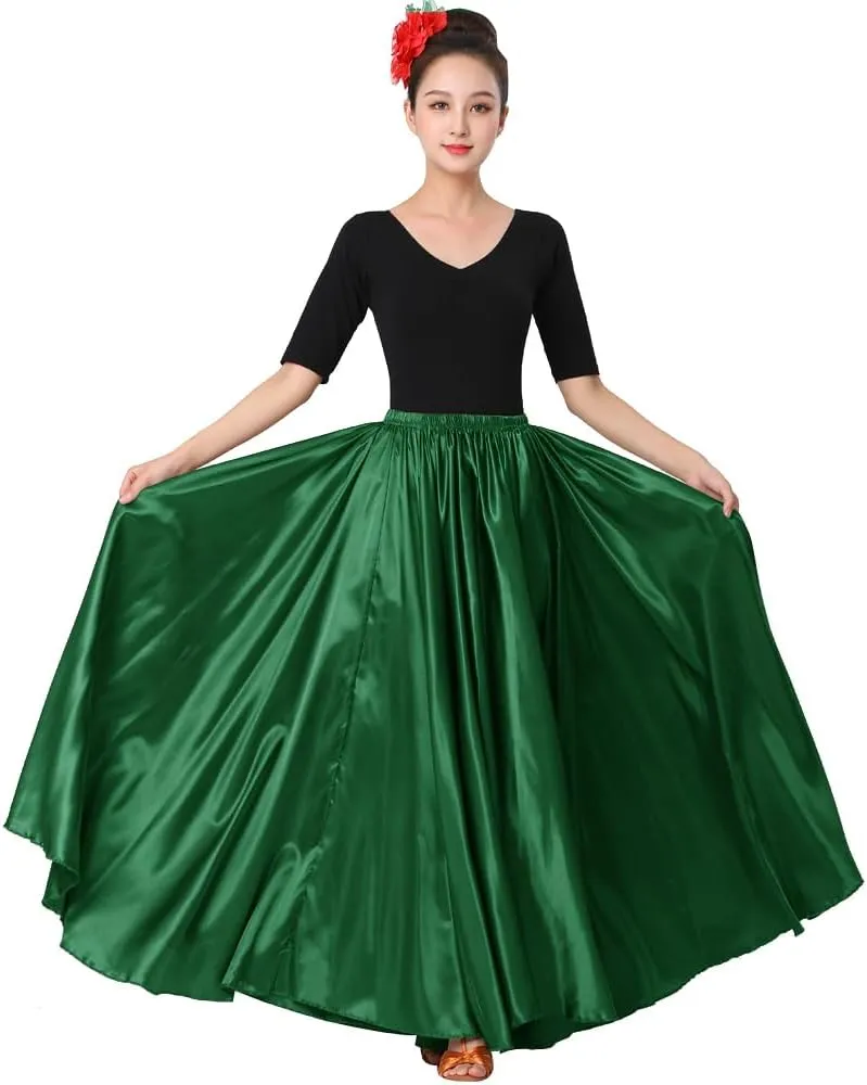 Womens Full Ankle Length Retro Long Maxi Tea Skirt for Dance Halloween Costume Party Cosplay Renaissance Festival Faire