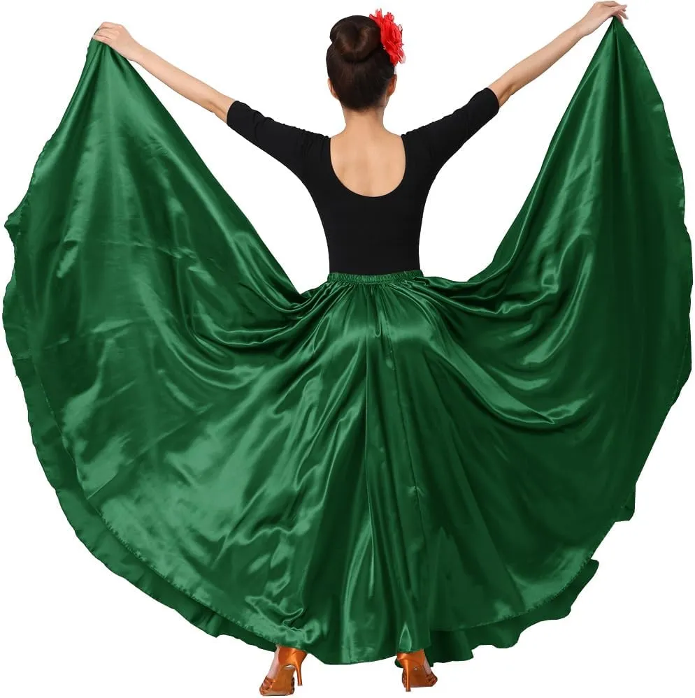 Womens Full Ankle Length Retro Long Maxi Tea Skirt for Dance Halloween Costume Party Cosplay Renaissance Festival Faire