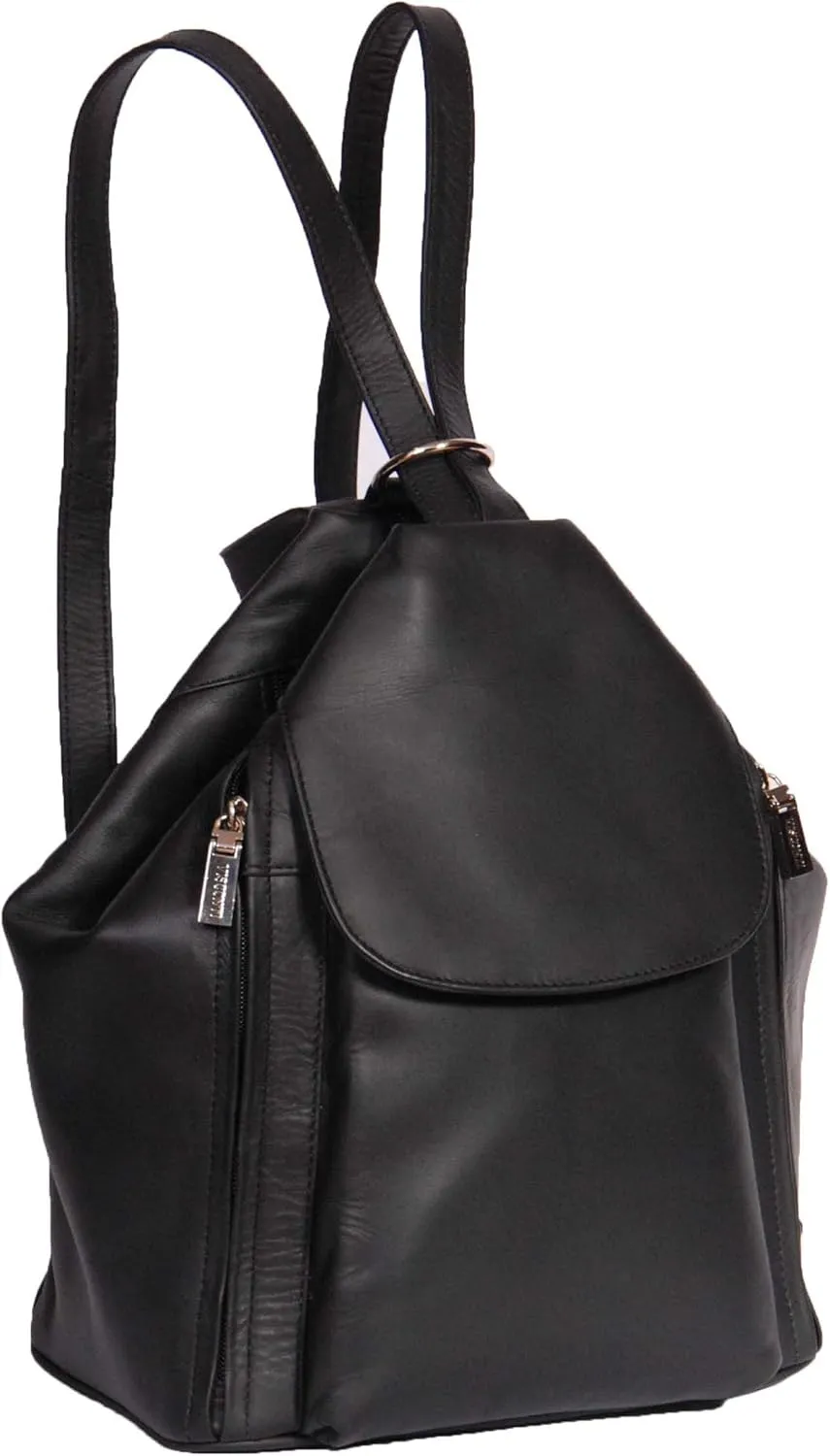 Womens Genuine Leather Backpack Rucksack Organiser Book Bag Rome Black
