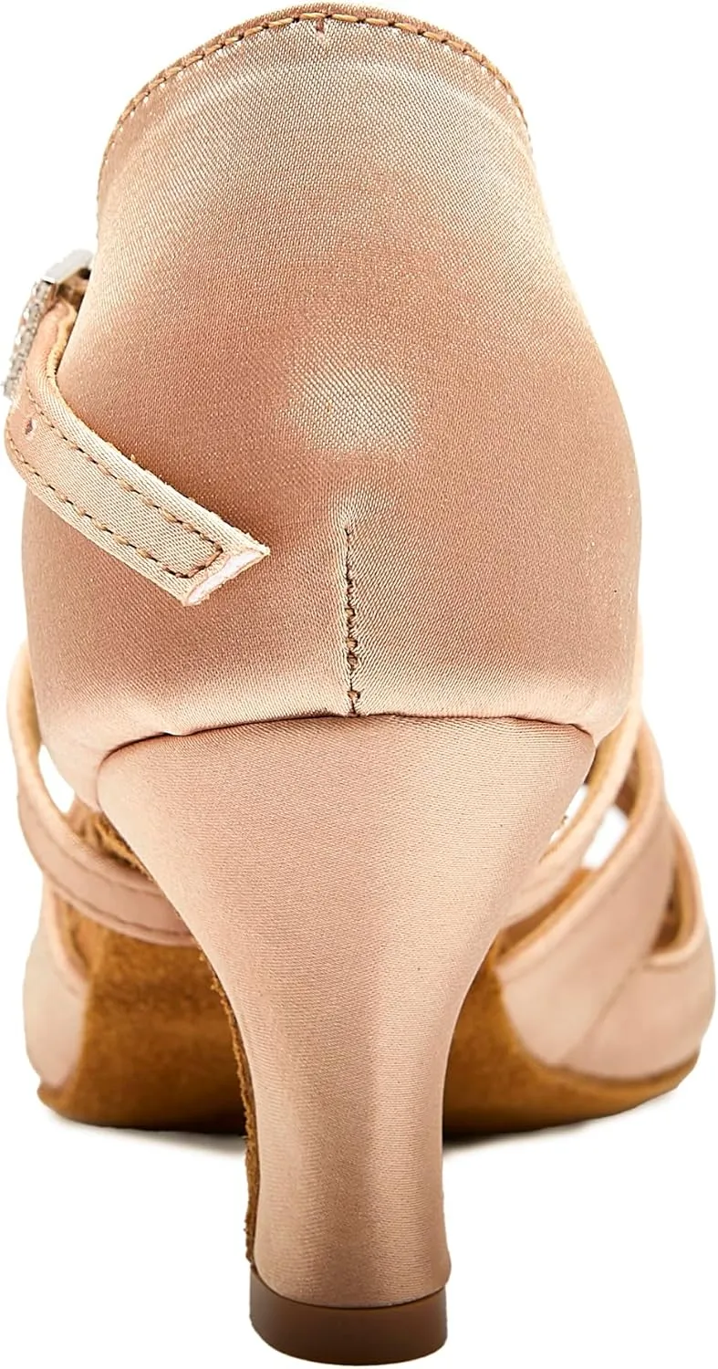 Women's Latin Dance Shoes Female's Ballroom Salsa Dance Shoes 2.5 3 Inch Heel
