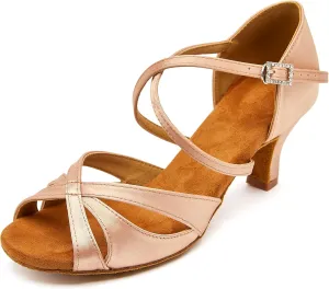 Women's Latin Dance Shoes Female's Ballroom Salsa Dance Shoes 2.5 3 Inch Heel