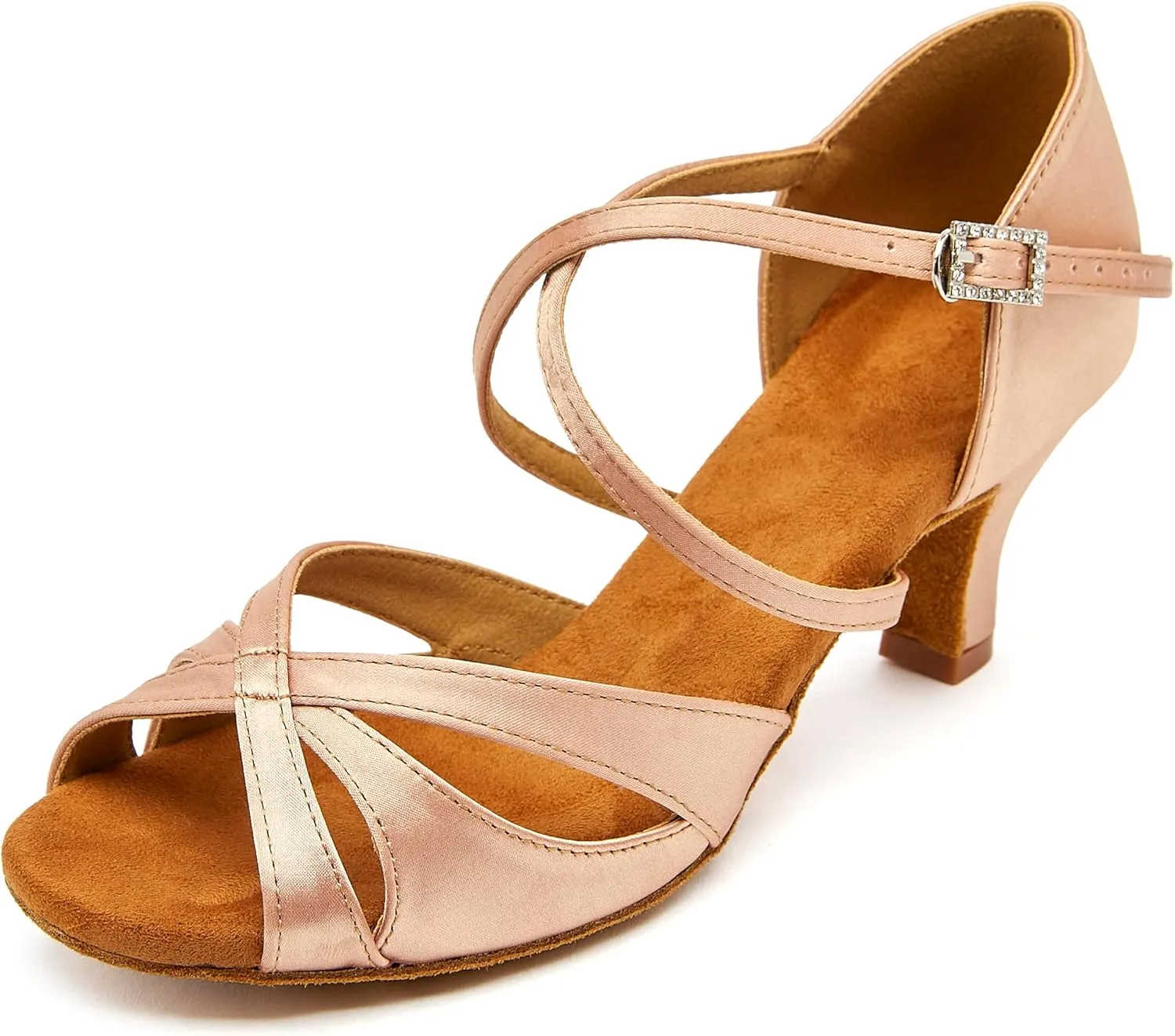 Women's Latin Dance Shoes Female's Ballroom Salsa Dance Shoes 2.5 3 Inch Heel