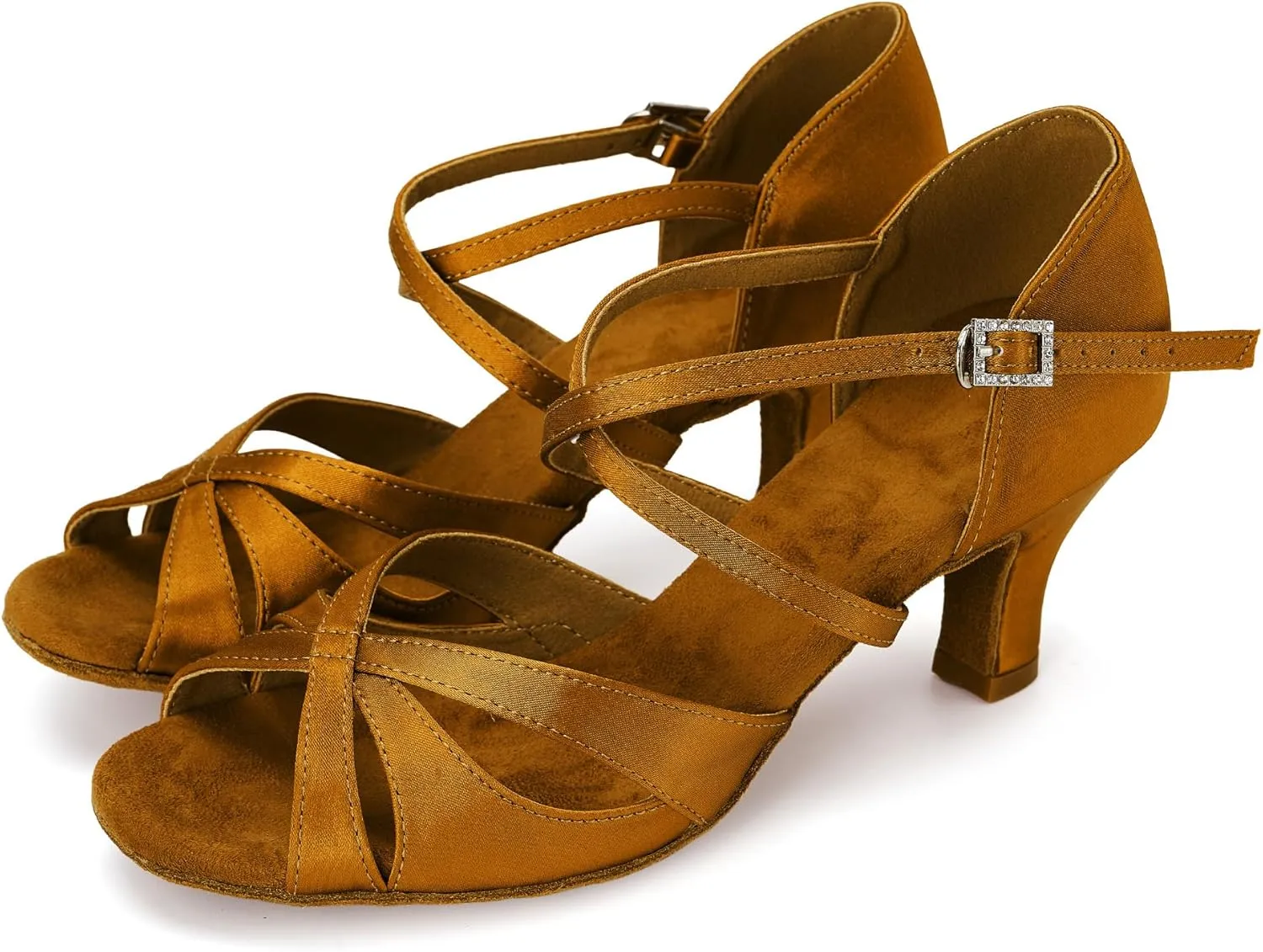 Women's Latin Dance Shoes Female's Ballroom Salsa Dance Shoes 2.5 3 Inch Heel