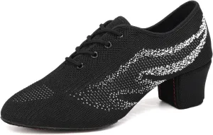 Womens Latin Dance Sneakers Lace-up Social Rhythm Dance Shoes,Model HD01
