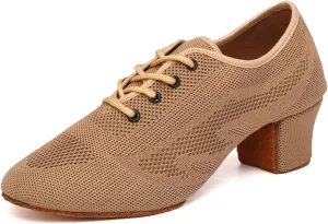 Womens Latin Dance Sneakers Lace-up Social Rhythm Dance Shoes,Model HD01