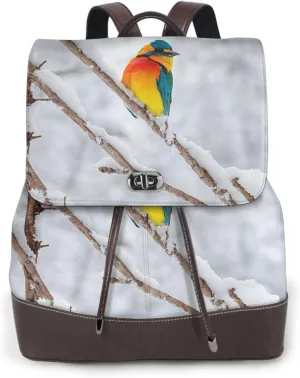 Women's Leather Backpack, Daily Travel Work Shoulders Bags for Ladies Gift - Birch Trees