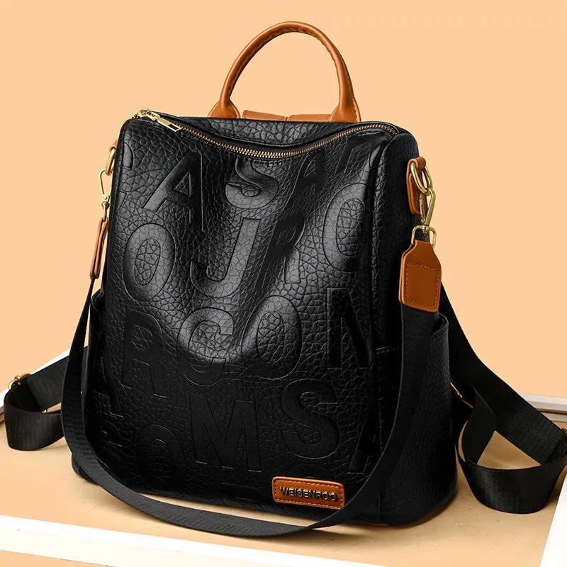 Women's Leather Multi Functional Backpack