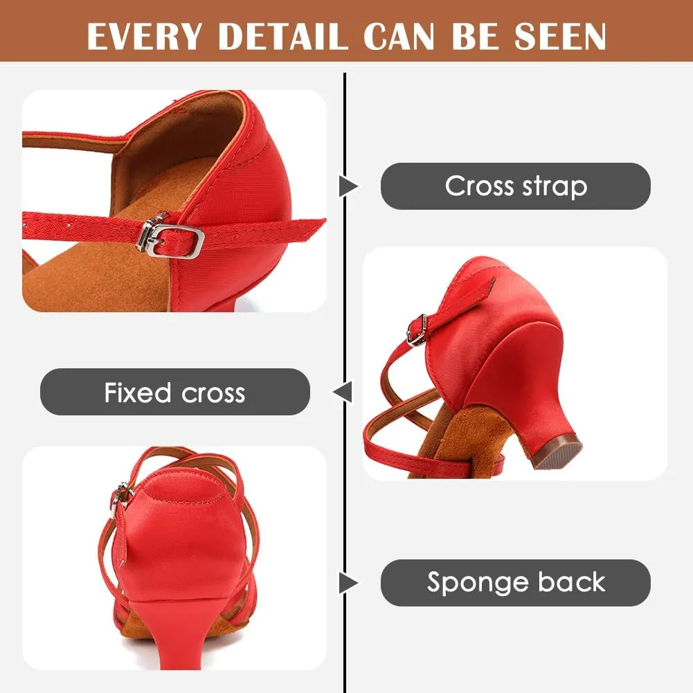Women's Professional Latin Dance Shoes Open Toe Ballroom Salsa Practice Dance Performance Shoes