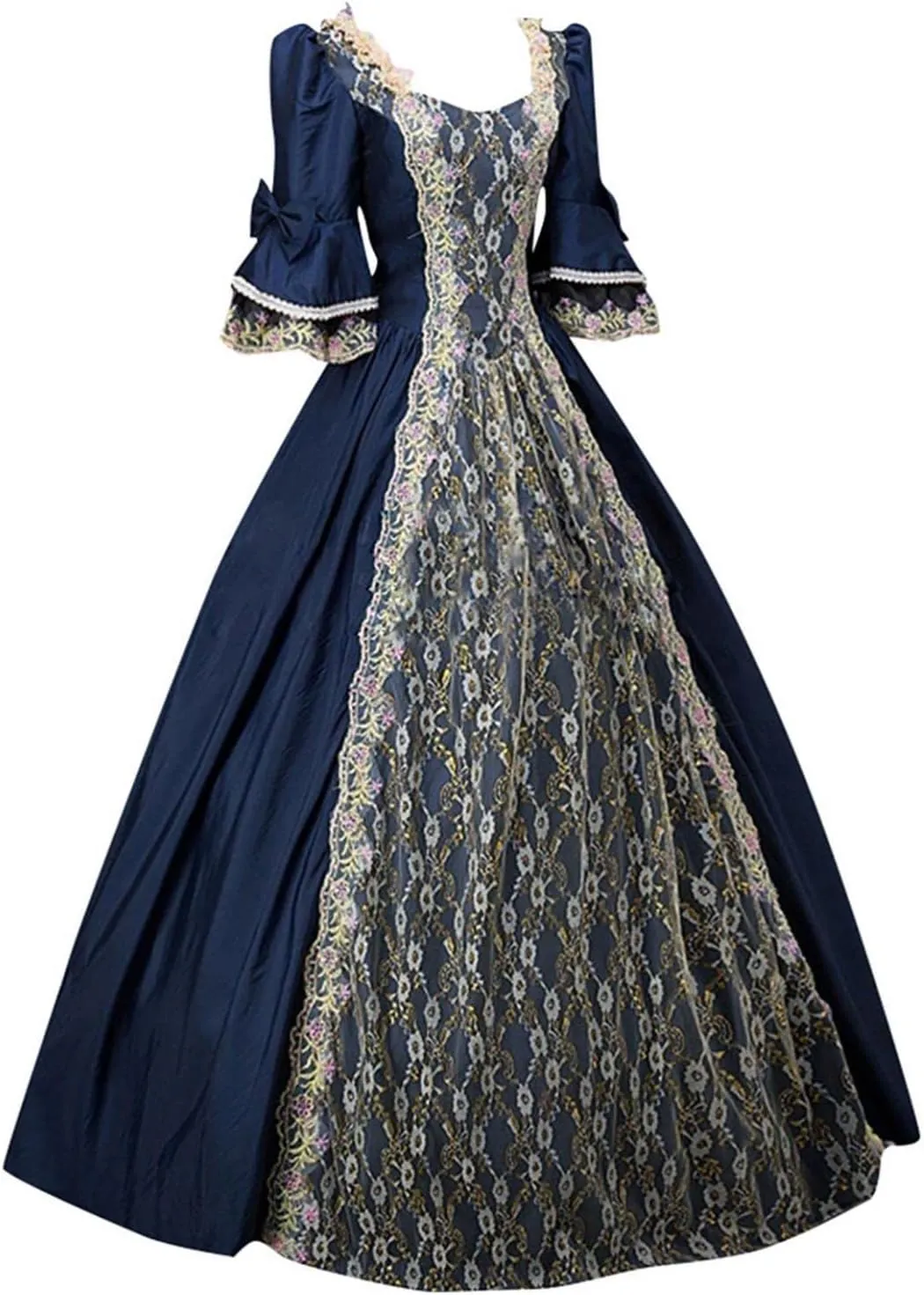 Womens Square Neck Lolita Dress Sweet Swing Princess Dress Lace Ruffle Maxi Dress Court Cosplay Victorian Ball Gowns