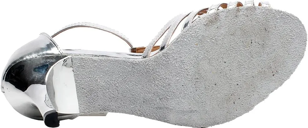 Womens T Bar Dance Shoes Latin Tango Ballroom Practice Shoes Salsa Cha-cha Peep Toe Custom Heel Ankle Strap