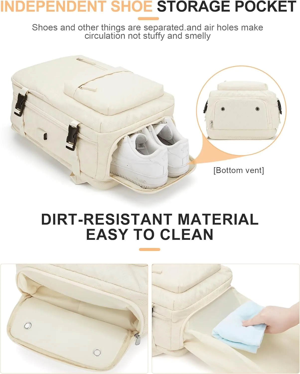 WONHOX Large Travel Backpack Carry on Flight Approved Laptop Work Business Backpack for Women Men Mochila de Viaje
