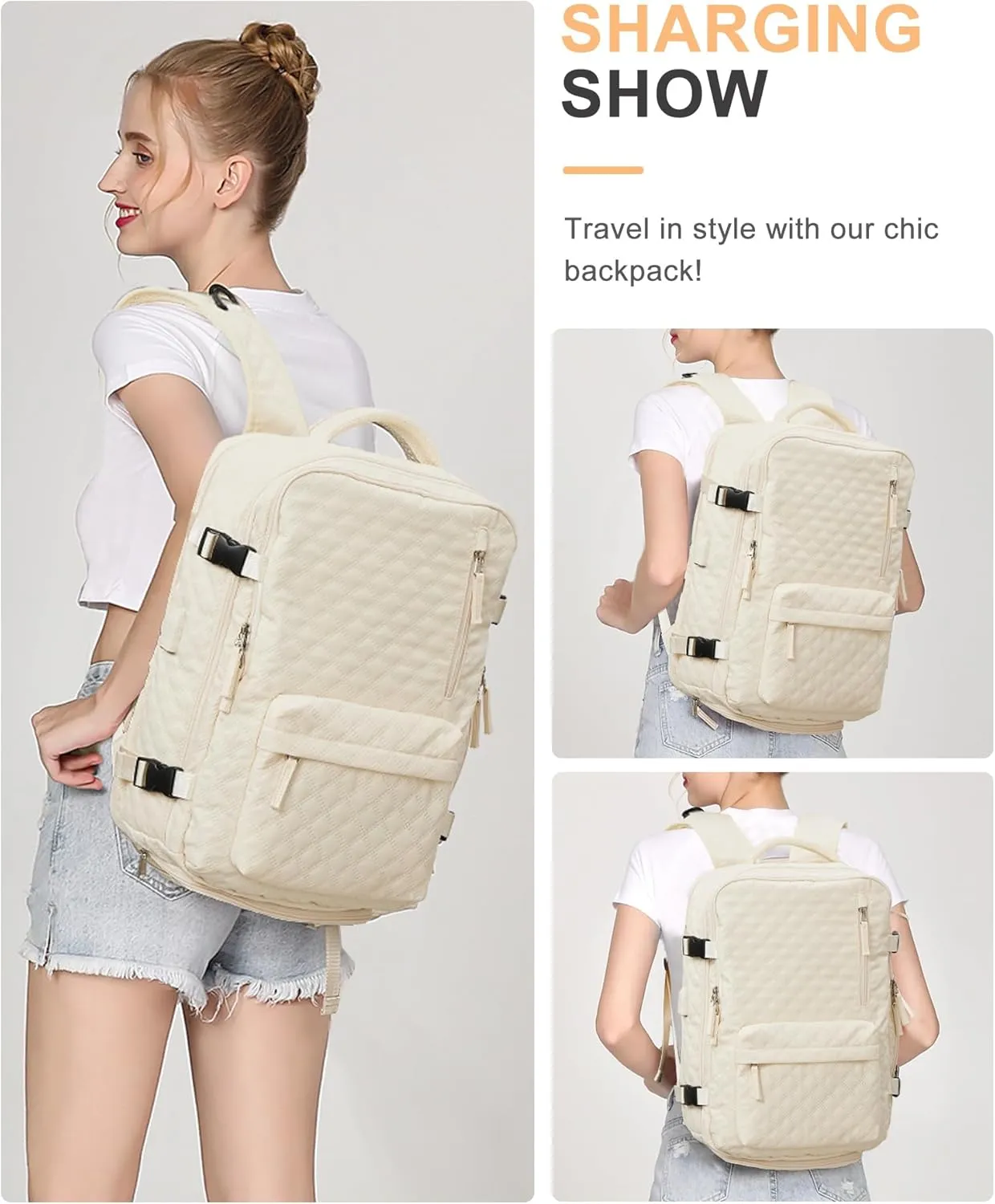 WONHOX Large Travel Backpack Carry on Flight Approved Laptop Work Business Backpack for Women Men Mochila de Viaje