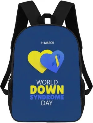 World Down Syndrome Awareness Day Backpack for Worker Business Hiking Travel Bag Shoulders Bag
