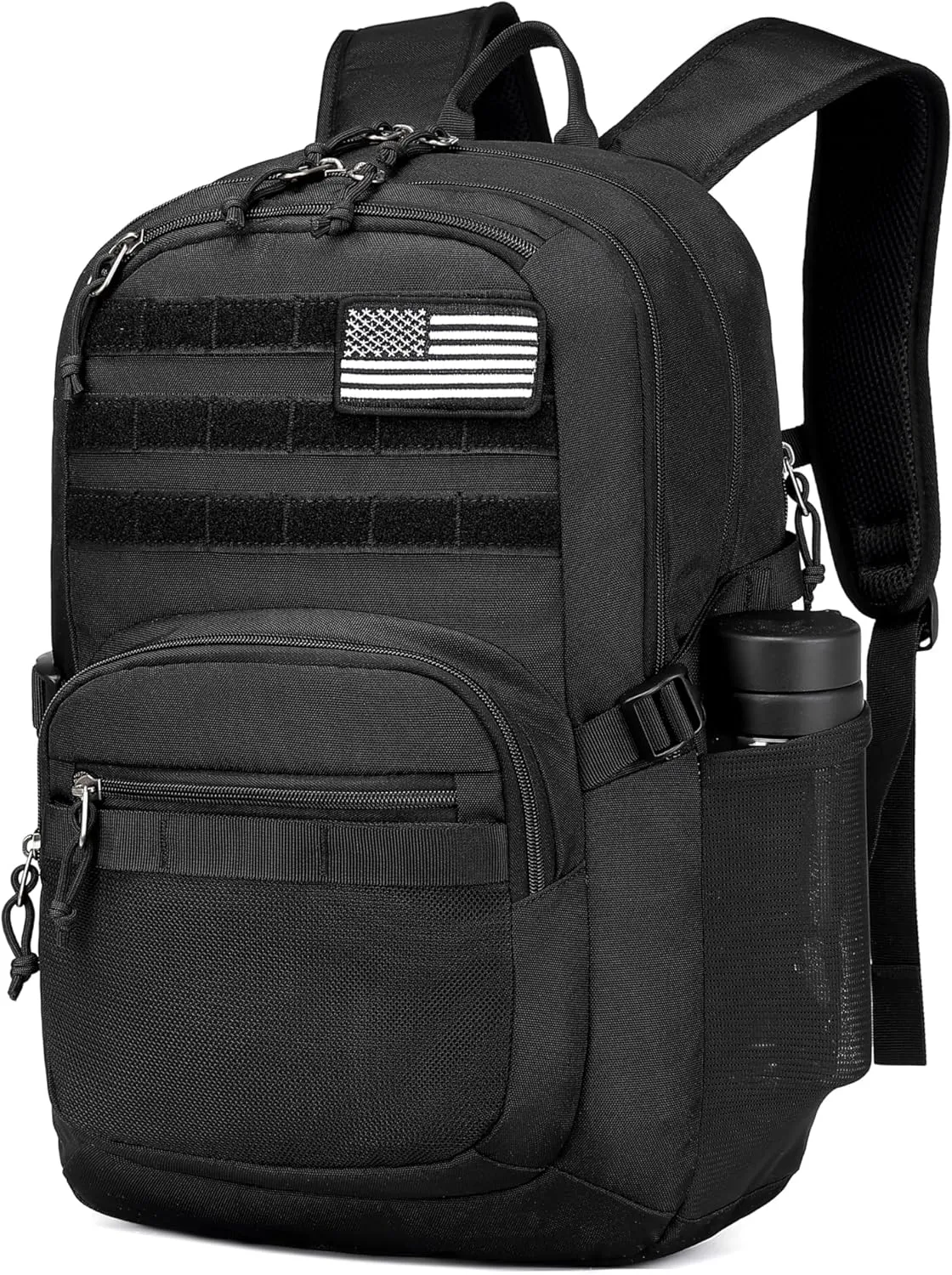 Wotony Military Tactical Backpack for Men Army 3 Days Assault Pack Bag with Molle System for Outdoor Adventures (Black, 30L)