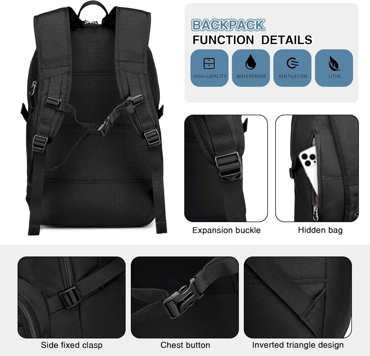 Wotony Military Tactical Backpack for Men Army 3 Days Assault Pack Bag with Molle System for Outdoor Adventures (grey, 25L)